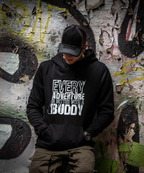 HOODIE "EVERY ADVENTURE IS BETTER WITH A BUDDY" schwarz